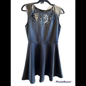 Poof! Little Black Dress Laser Cut Outs Open Back.